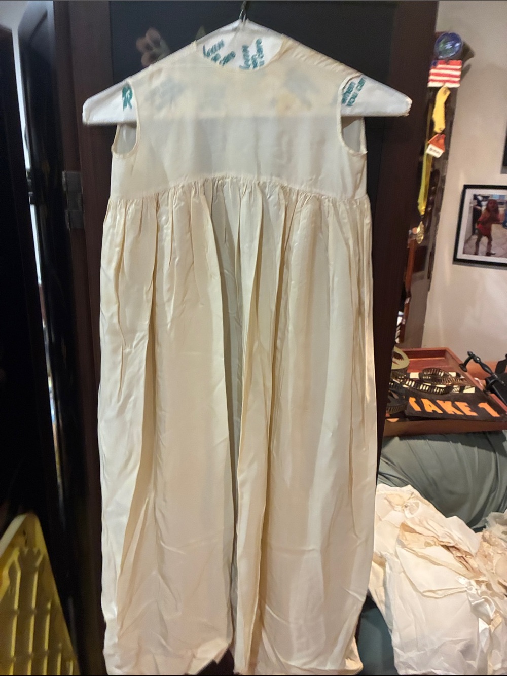 Vintage Ivory Sleeveless Christening  Gown